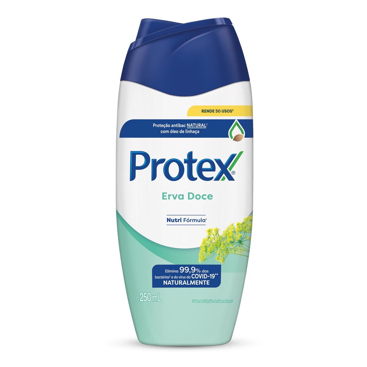Sabonete Líquido Antibacteriano Erva-Doce Protex Frasco 250ml