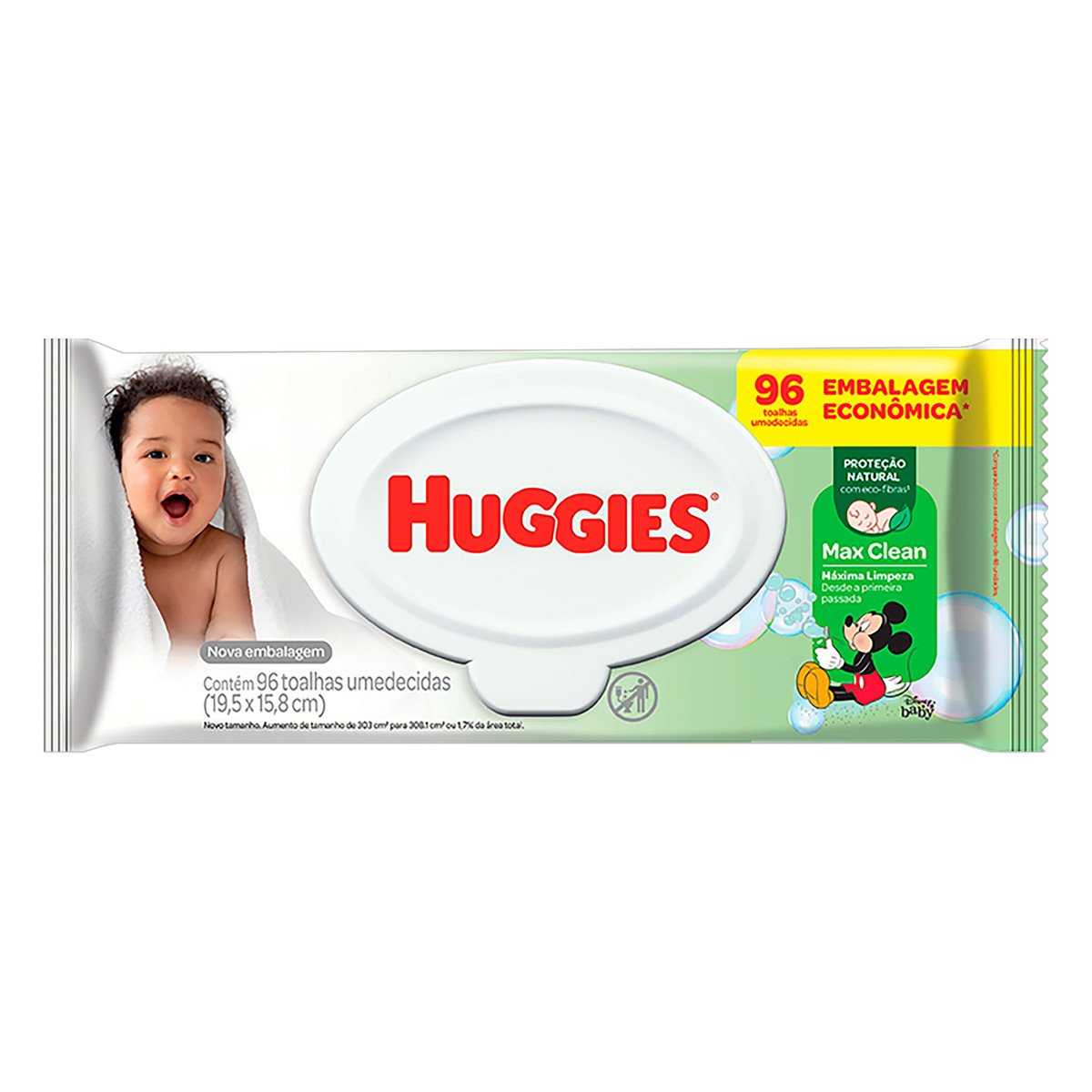 Toalha Umedecida Disney Baby Huggies Max Clean Pacote 96 Unidades Embalagem Econômica