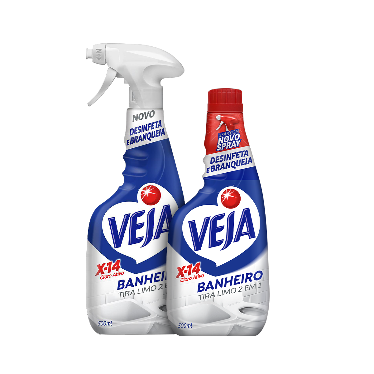 Kit Spray Tira Limo Veja Banheiro X14 500ml Oferta + Spray Tira Limo Veja Banheiro X14 500ml Refil