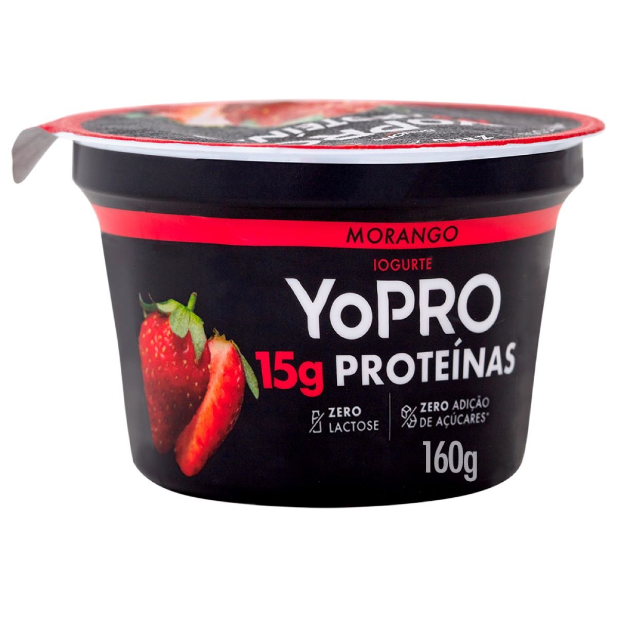 Iogurte Desnatado Morango Zero Lactose Yopro Pote 160g