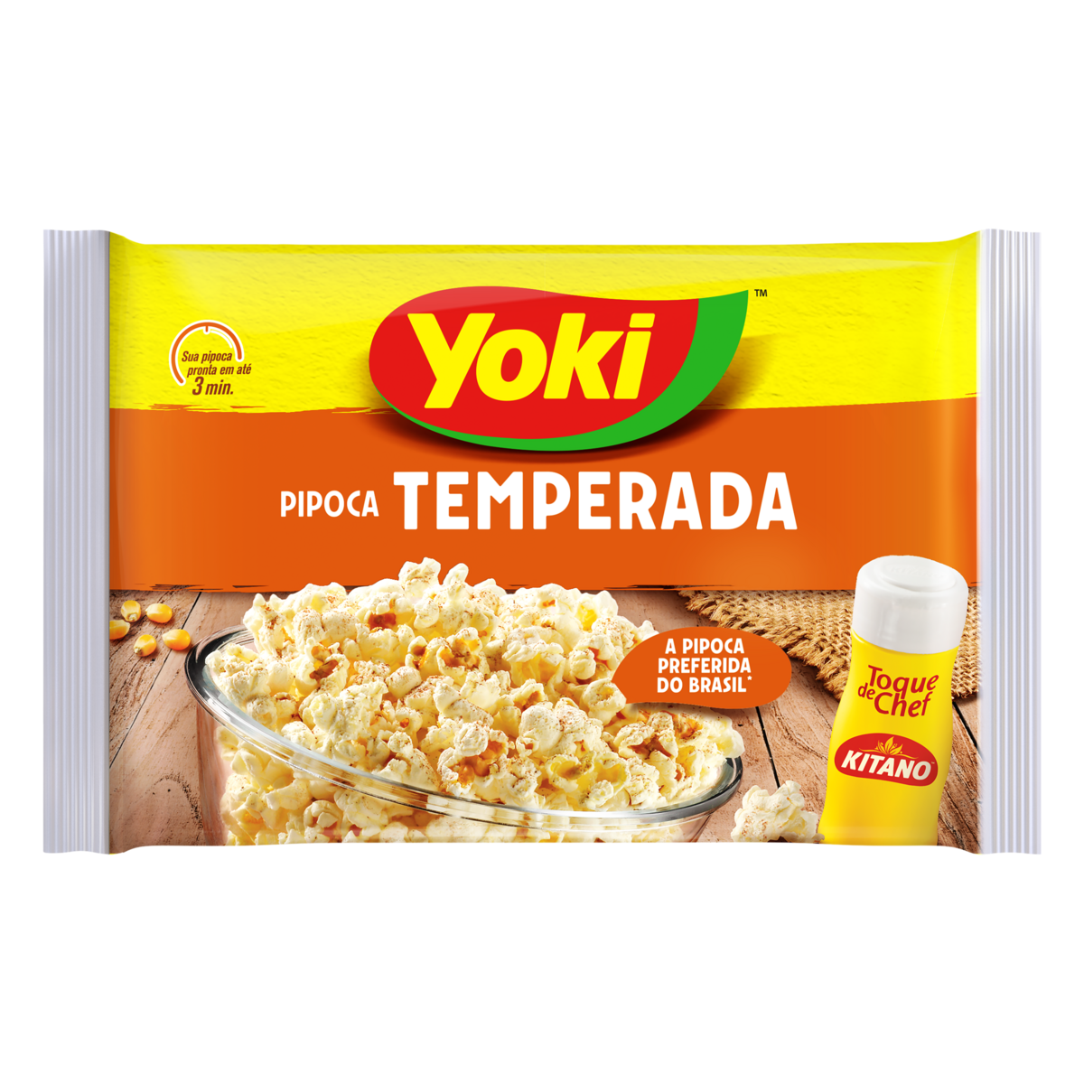 Pipoca para Microondas YOKI com Tempero Toque de Chef KITANO 100g