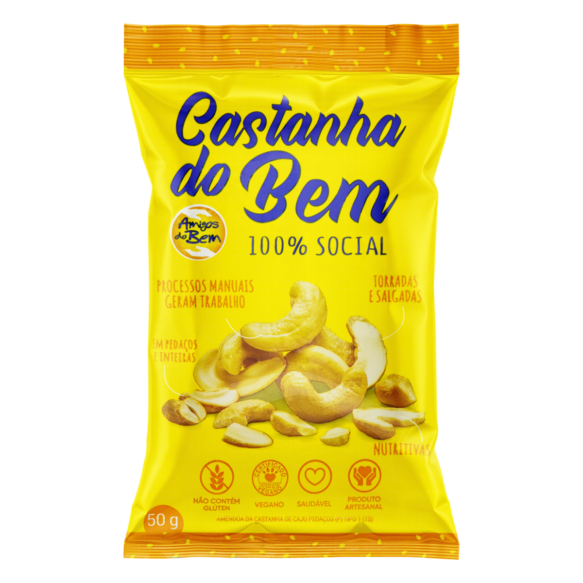 Castanha de Caju Torrada Salgada em Pedaços Amigos do Bem 50g
