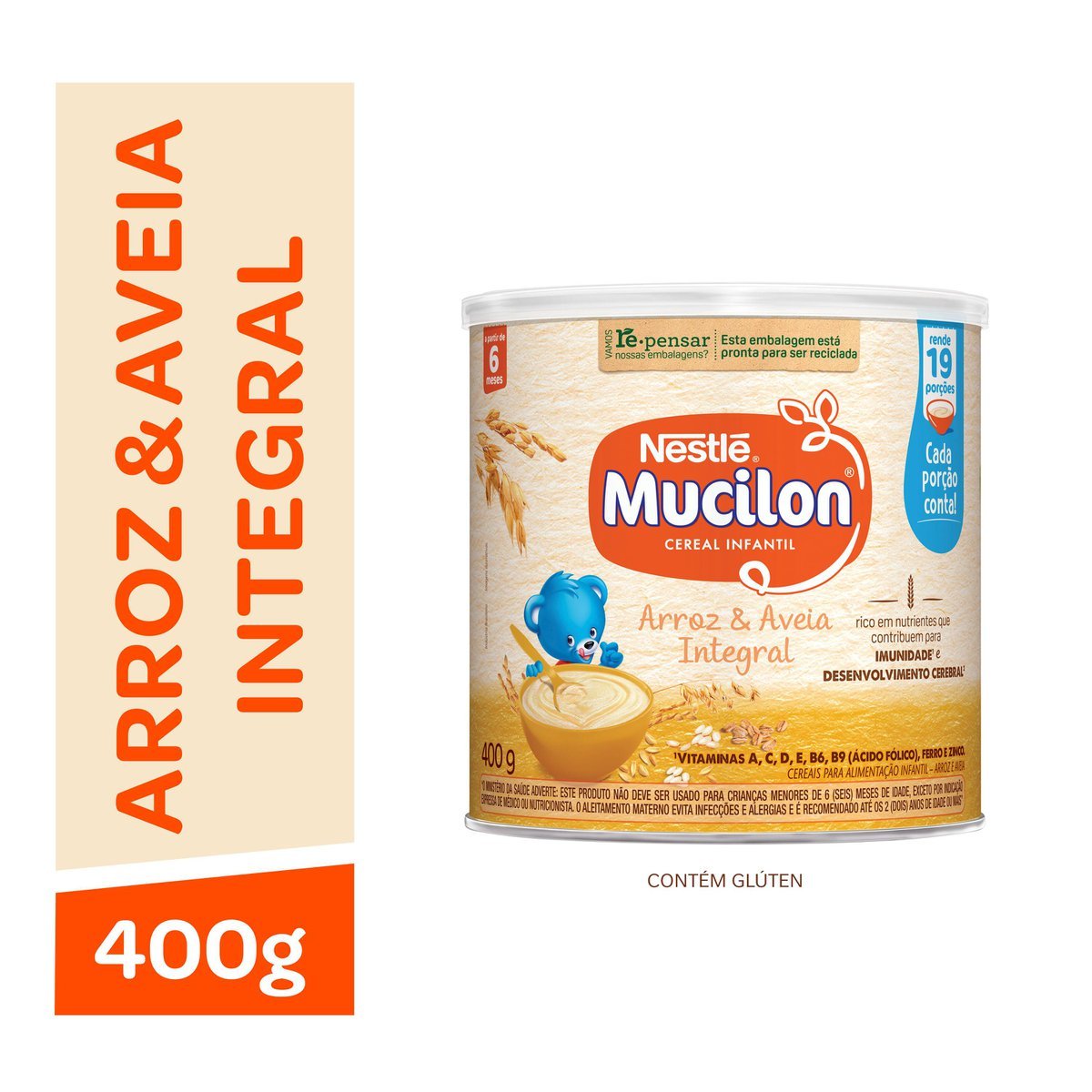 Cereal Infantil Mucilon Arroz e Aveia Integral 400g
