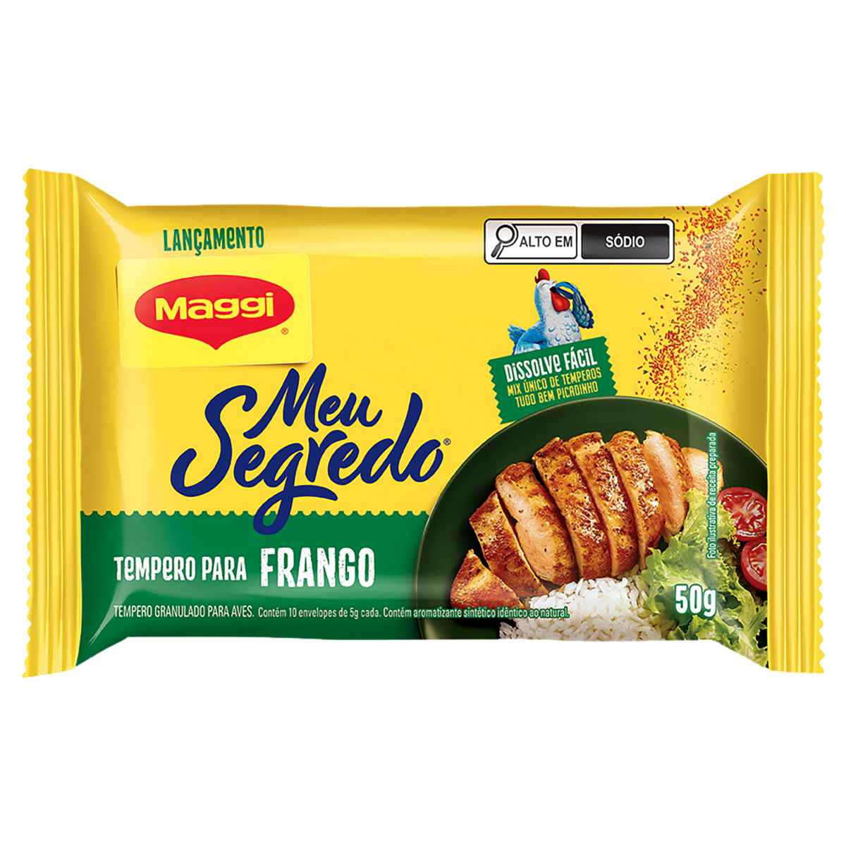 Tempero Granulado para Frango Maggi Meu Segredo Pacote 50g 10 Unidades