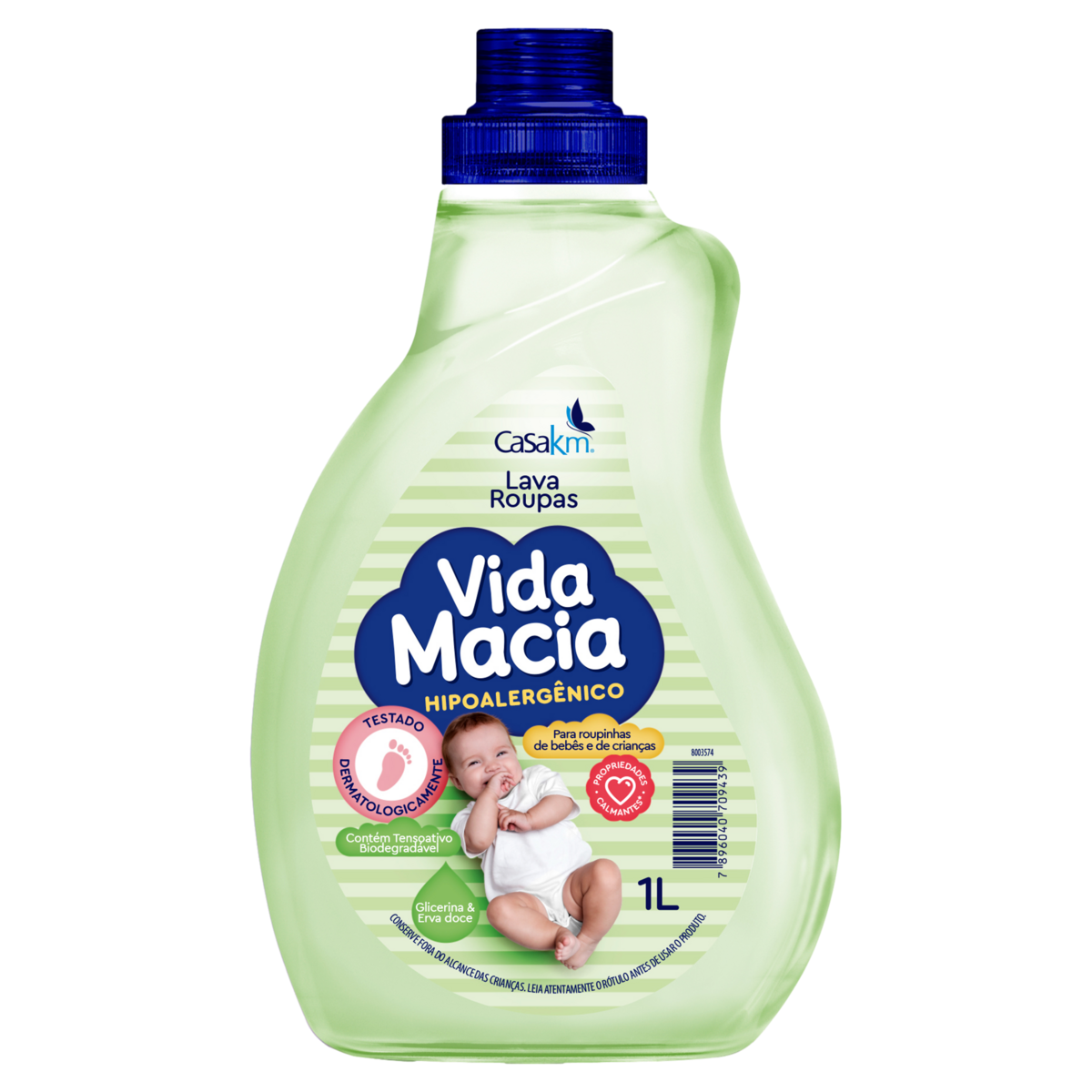 Lava-Roupas Líquido Glicerina e Erva-Doce Vida Macia Frasco 1l