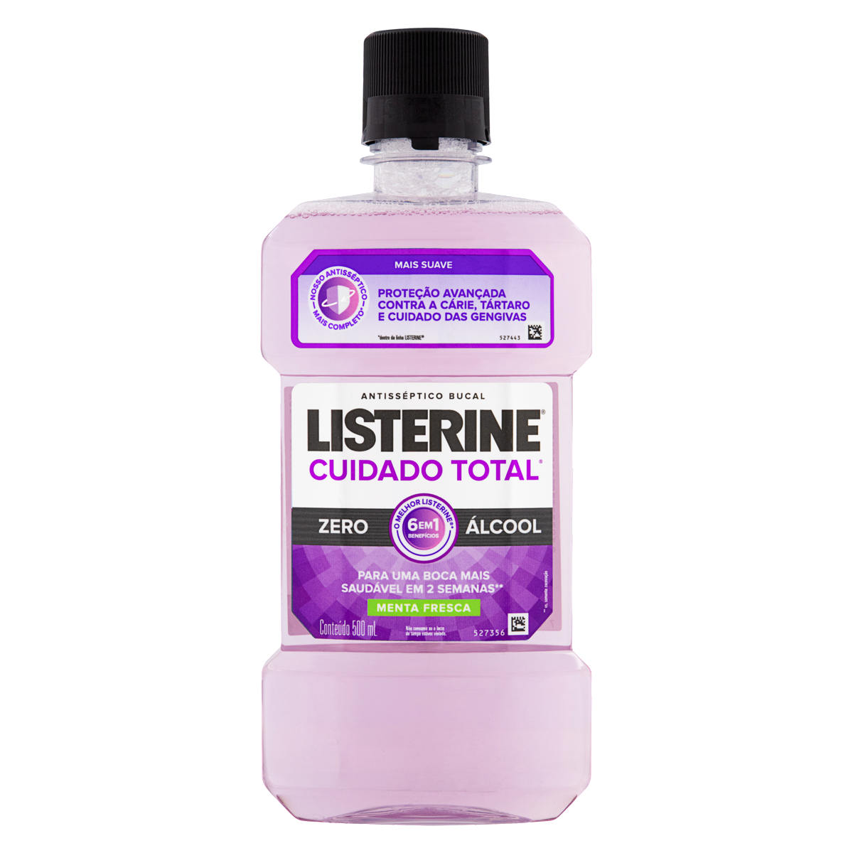 Enxaguante Bucal Antisséptico Zero Álcool Menta Fresca Listerine Cuidado Total Frasco 500ml