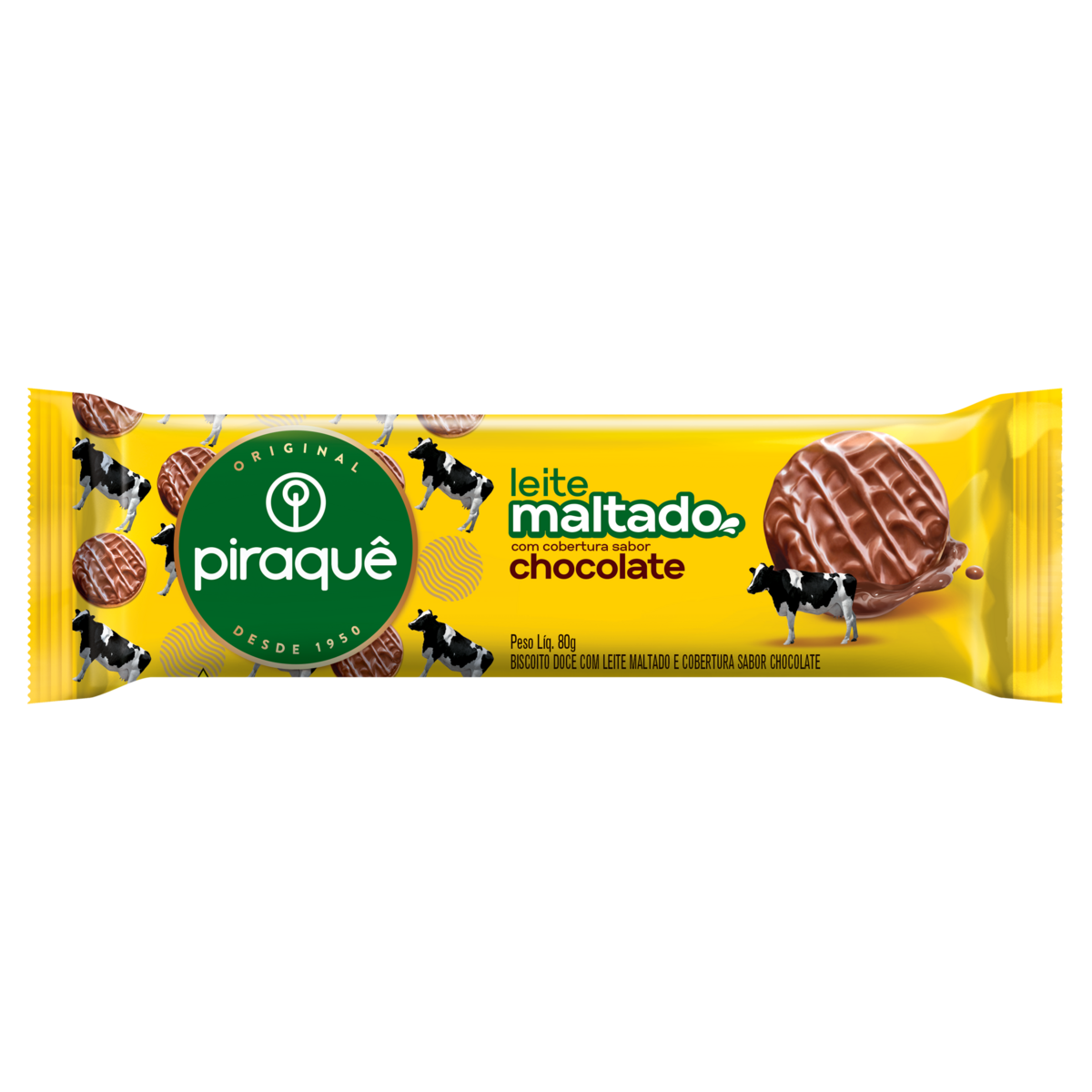 Biscoito Piraquê Maltado Coberto 80g