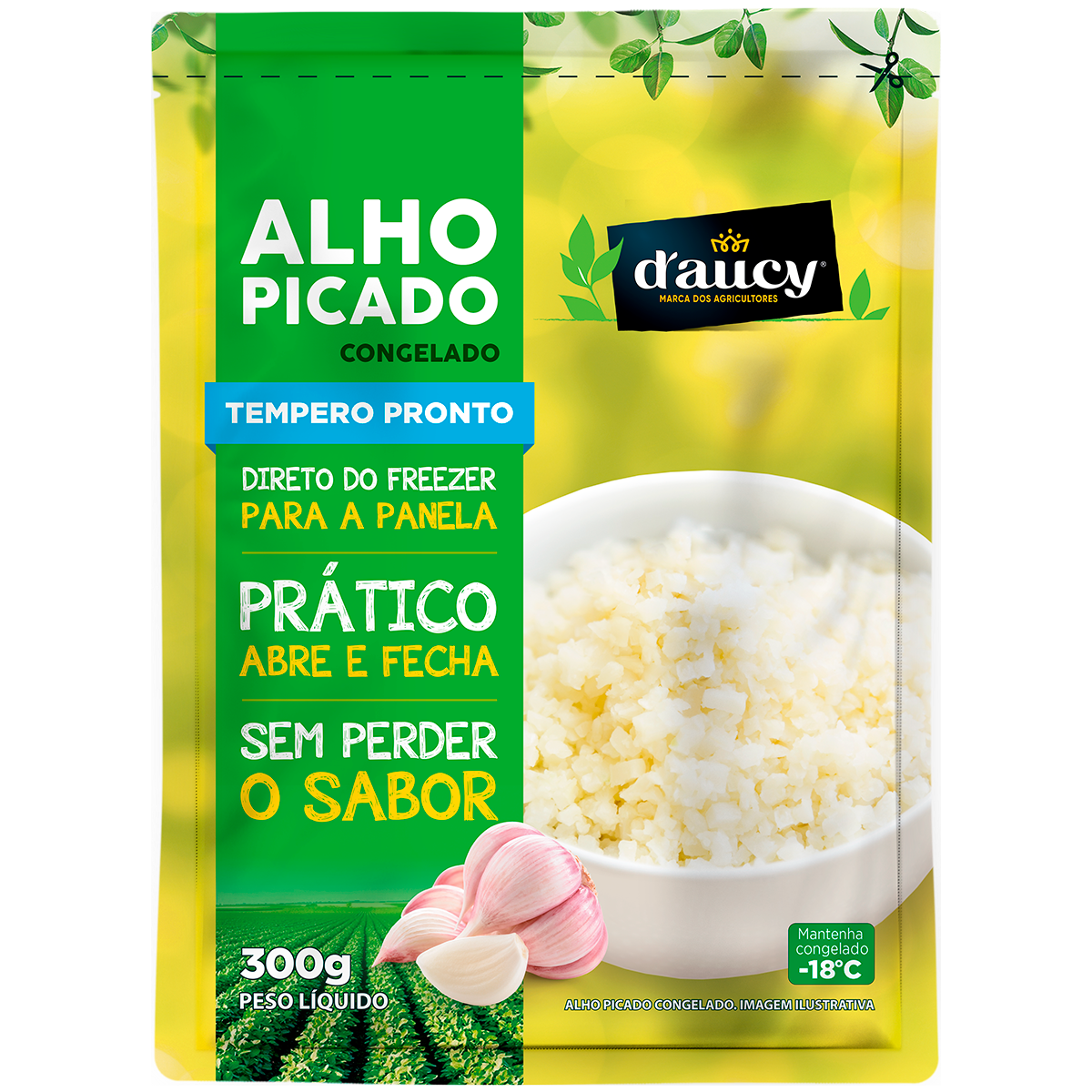Alho Picado Congelado DAUCY Pacote 300g