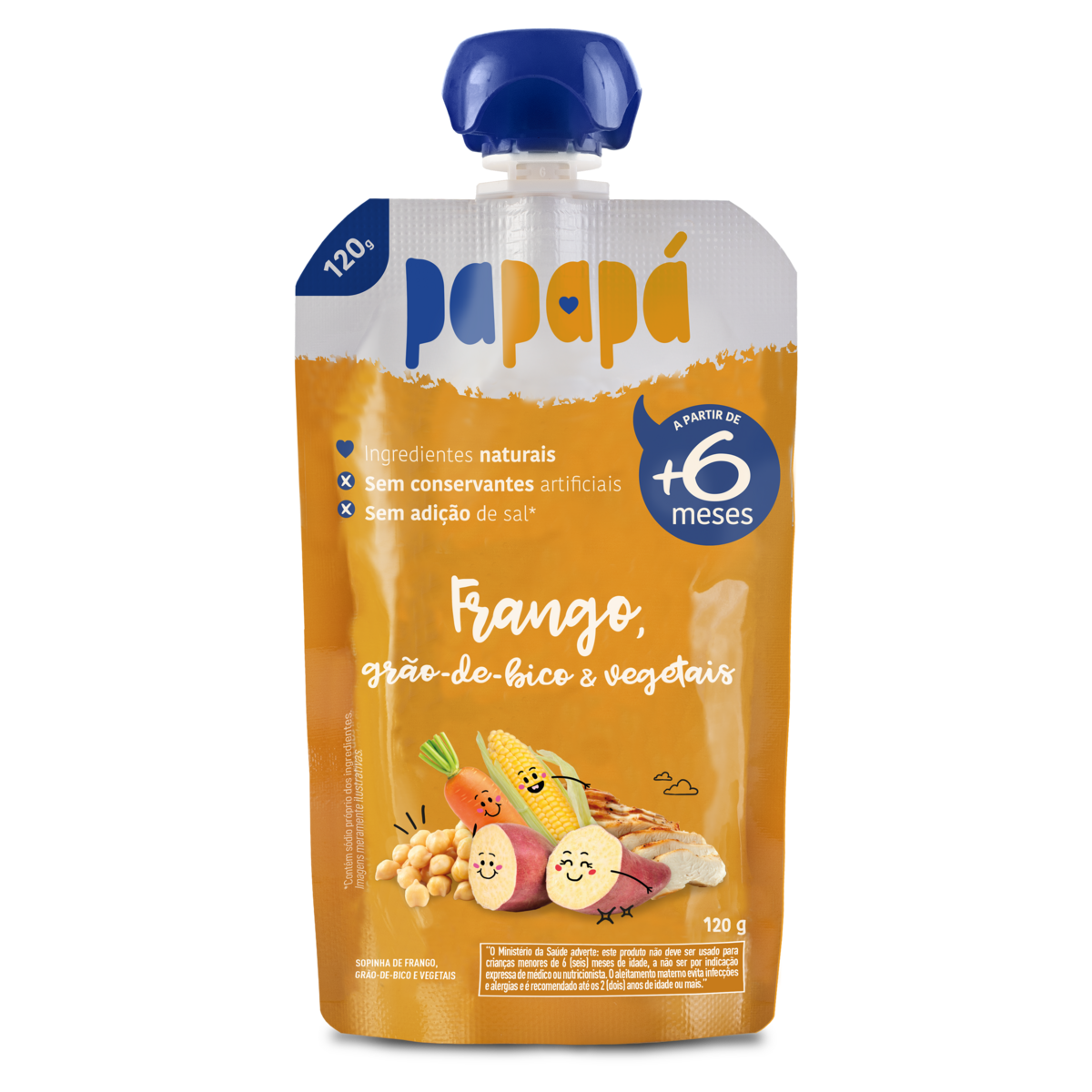 Sopinha Frango, Grão-de-Bico e Vegetais Papapá Squeeze 120g