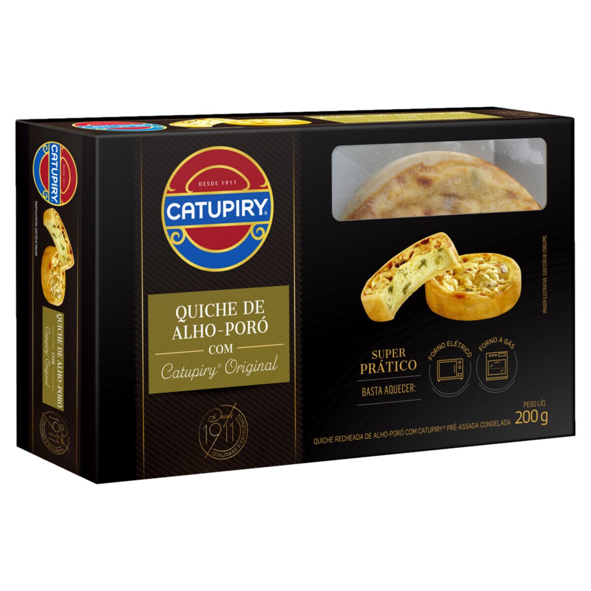 Quiche Congelada Pré-Assada Recheio Alho-Poró com Catupiry Original Caixa 200g