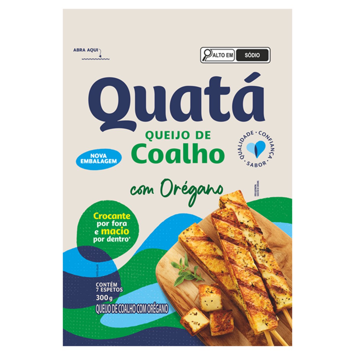 Queijo Coalho em Espeto com Orégano Quatá 300g 7 Unidades