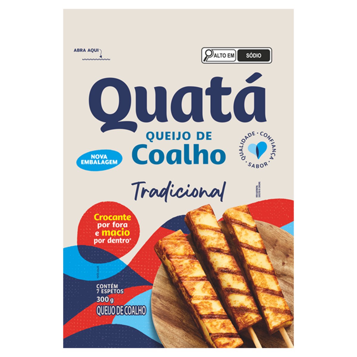 Queijo Coalho em Espeto Tradicional Quatá 300g 7 Unidades