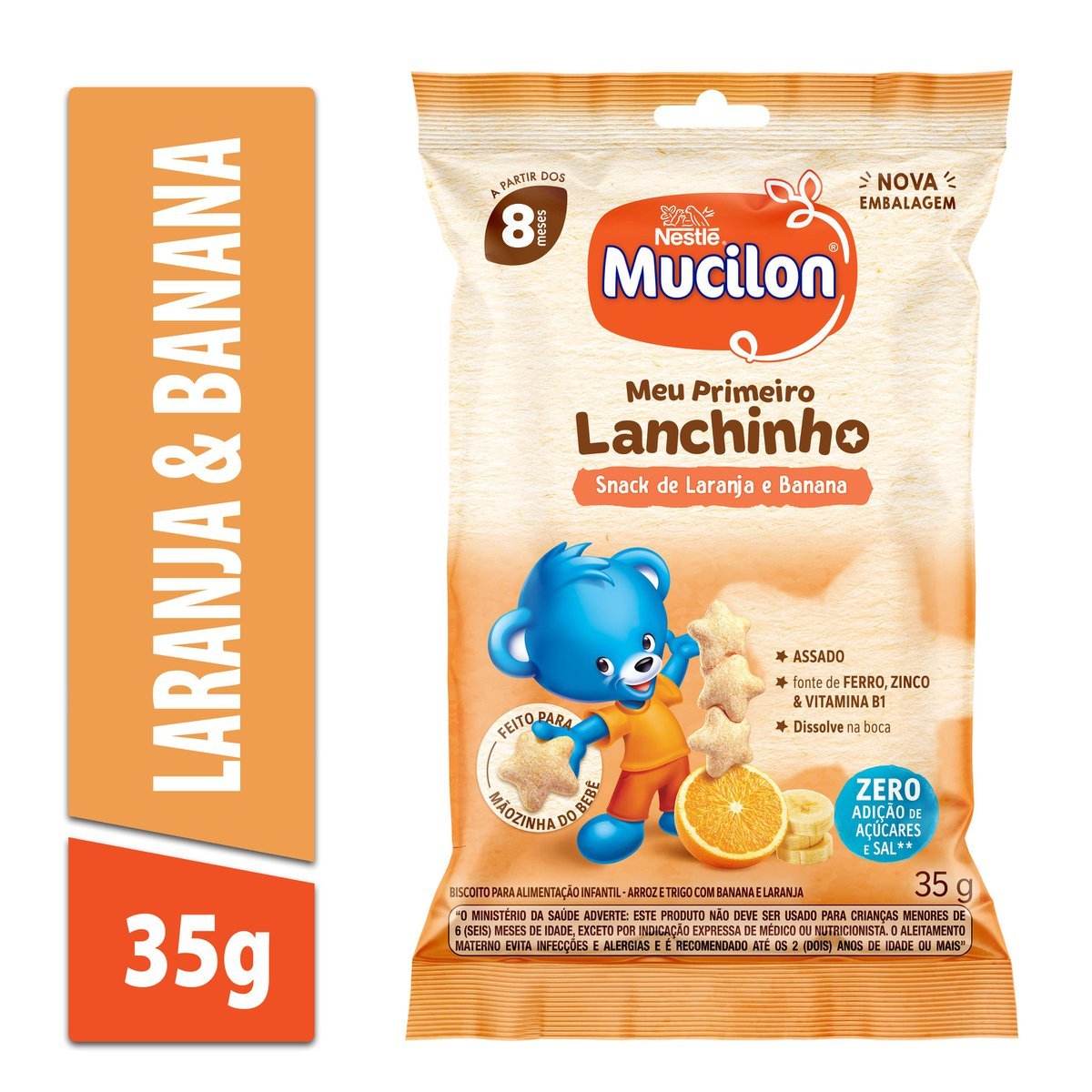 Biscoito sabor Laranja e Banana Mucilon 35g