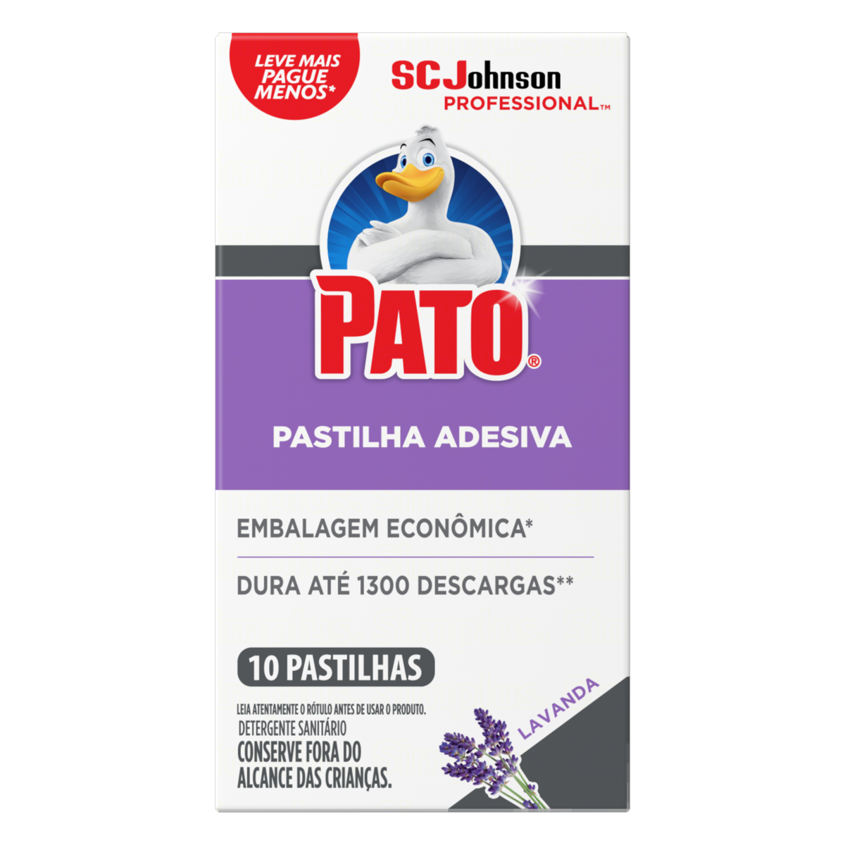 Detergente Sanitário Pastilha Adesiva Lavanda Pato Professional 10 Unidades Embalagem Econômica Leve Mais Pague Menos