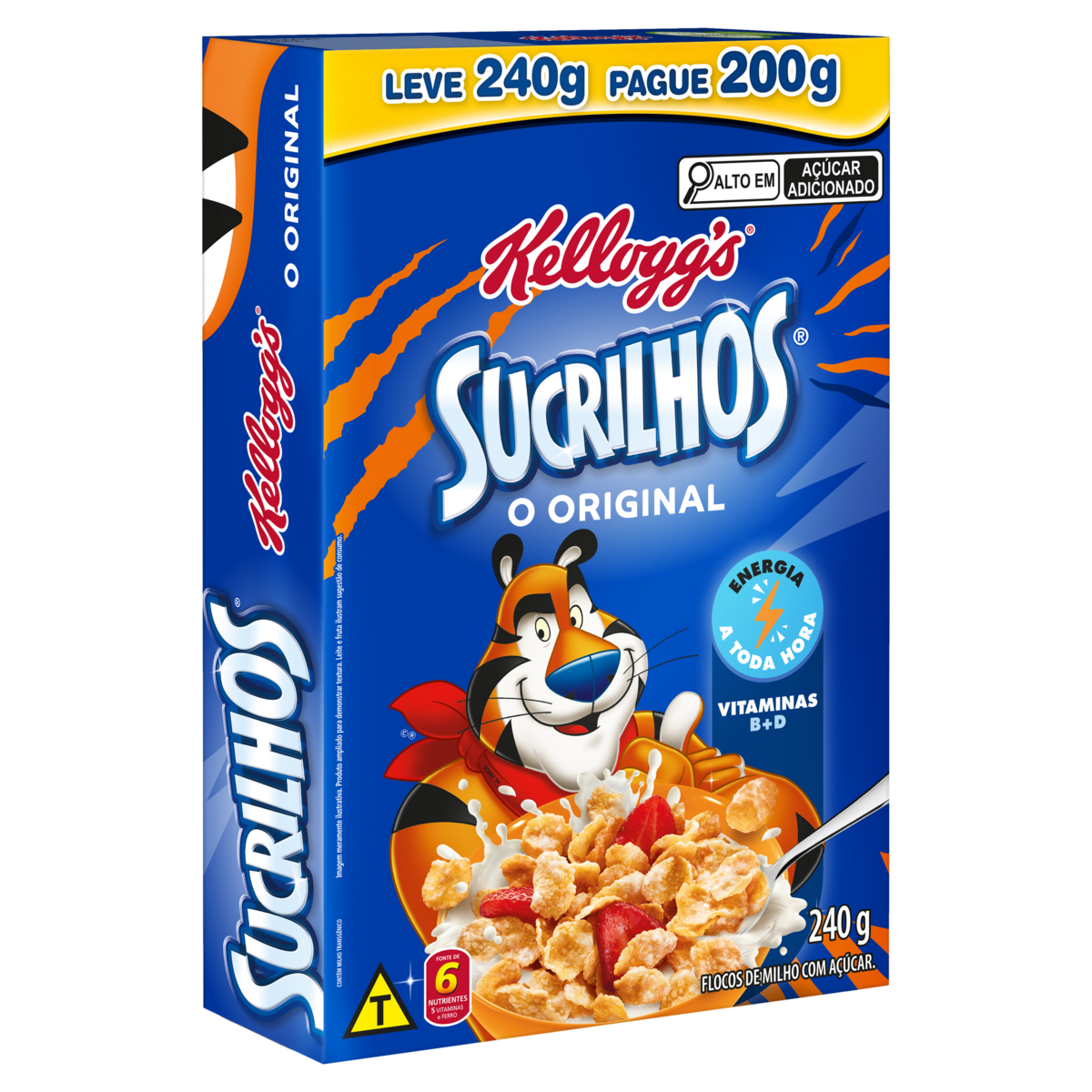 Cereal Matinal Original Kelloggs Sucrilhos Caixa Leve 240g Pague 200g