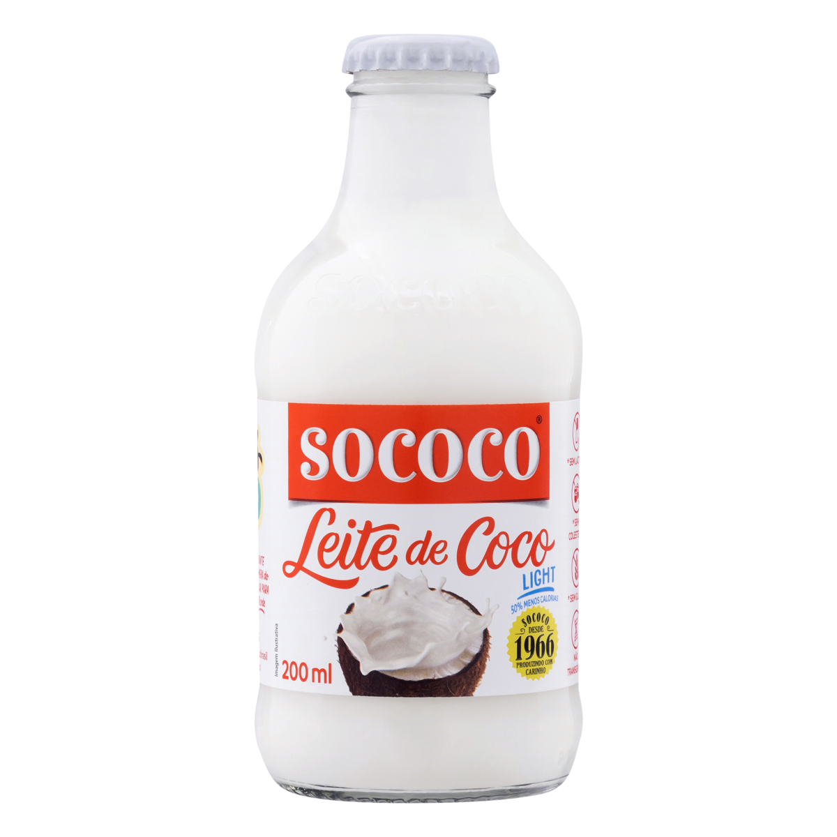 Leite de Coco Light SOCÔCO Vidro 200ml