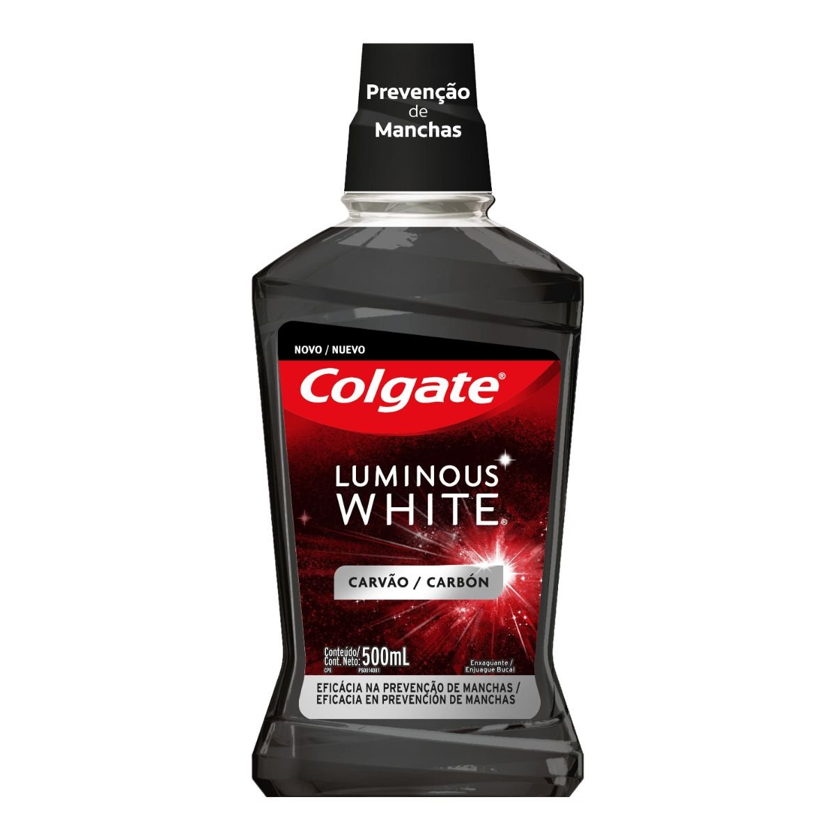 Enxaguante Bucal Carvão Zero Álcool Colgate Luminous White Frasco 500ml