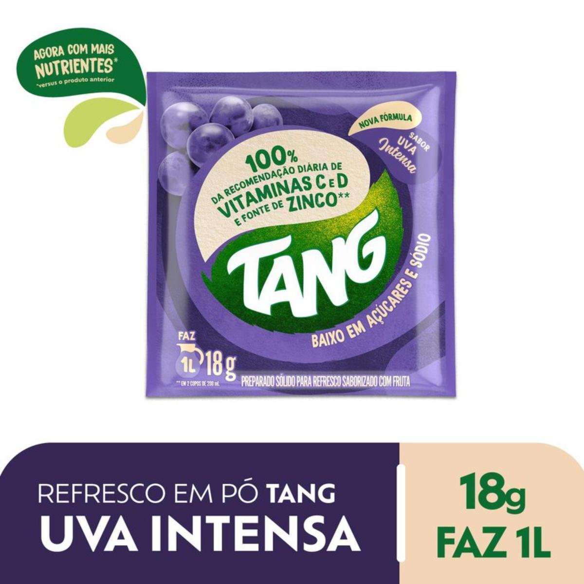 Refresco em Pó Uva Intensa Tang Pacote 18g