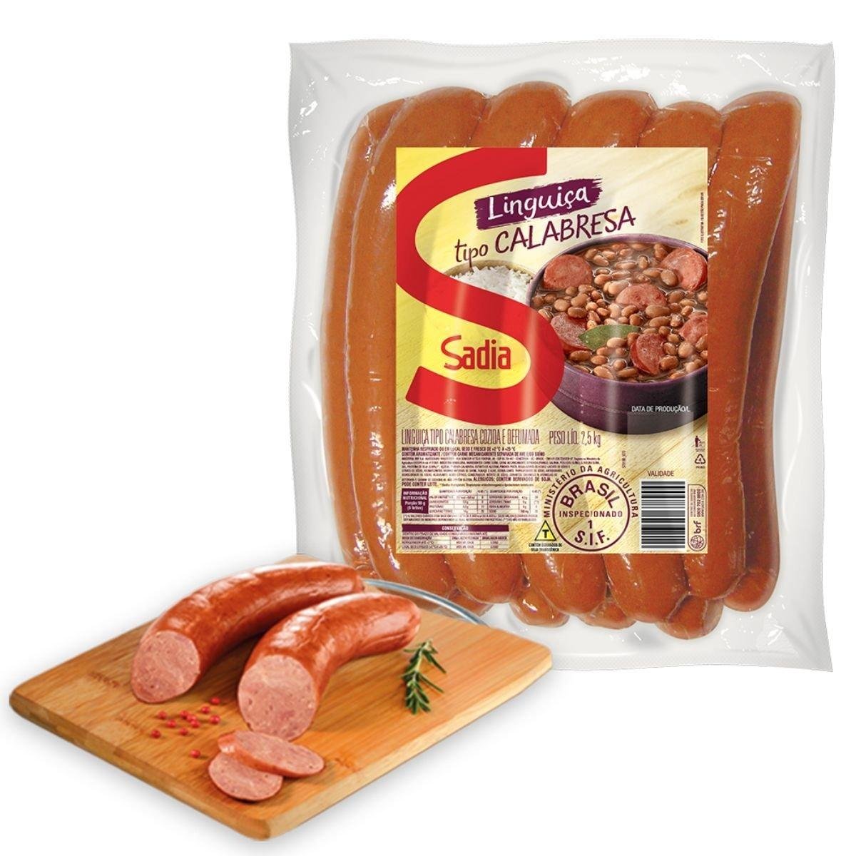 Linguiça Calabresa Defumada Bandeja SADIA 500g