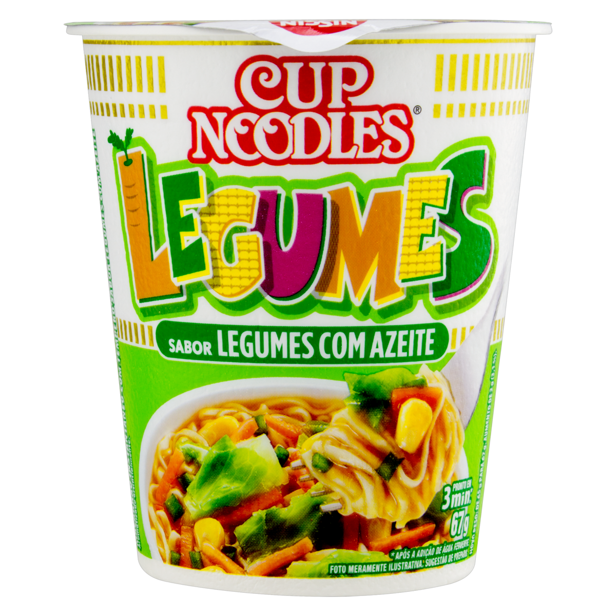 Massa Instantânea Legumes com Azeite Nissin Cup Noodles Copo 67g