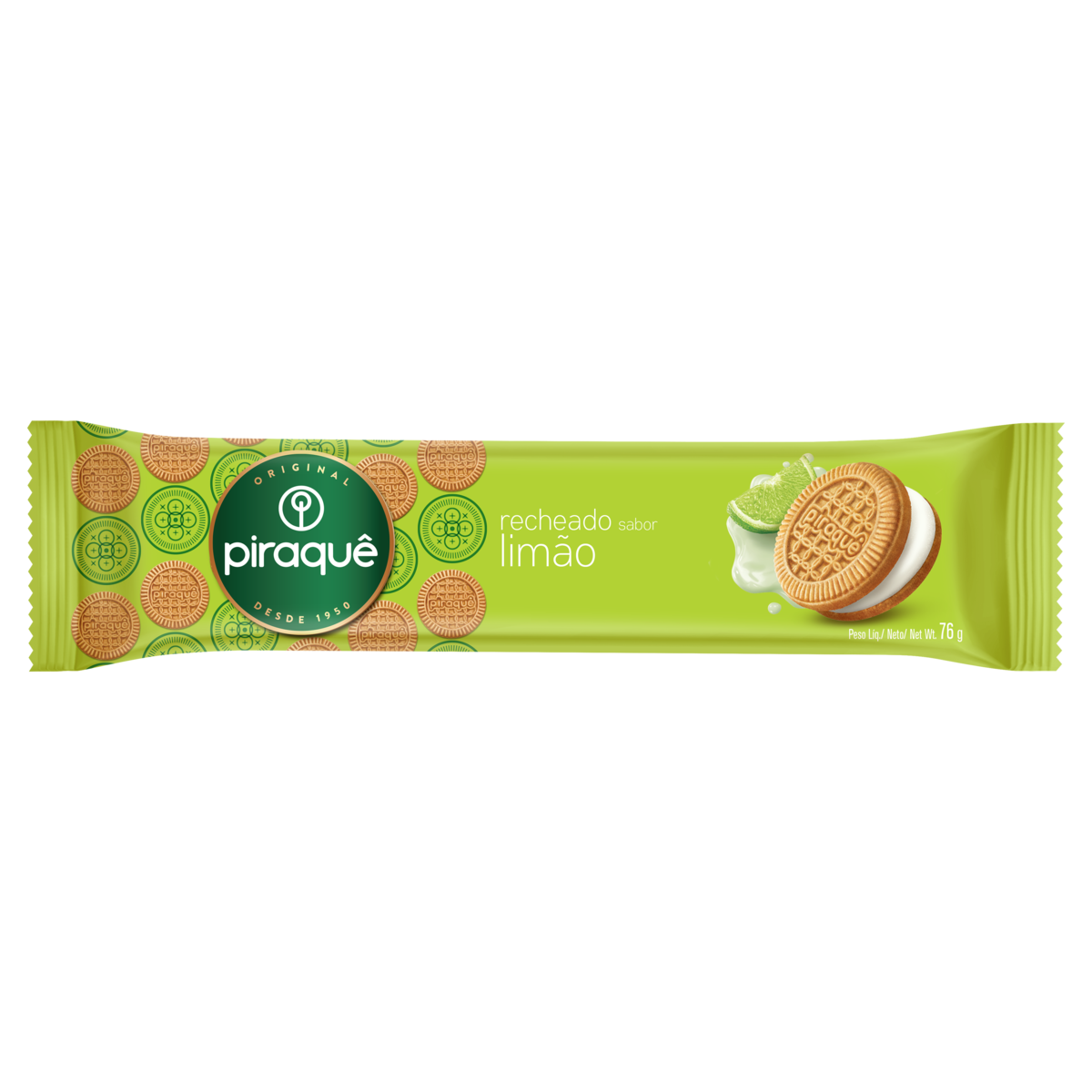 Biscoito Recheio Limão Piraquê Pacote 76g