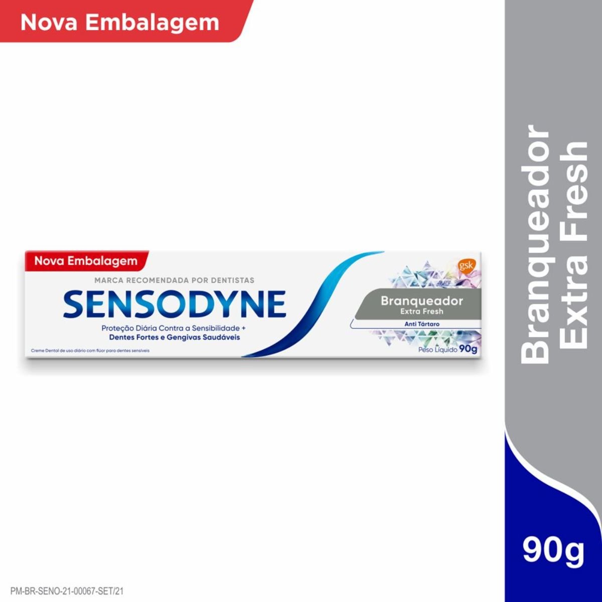 Creme Dental Branqueador Extra Fresh Sensodyne Caixa 90g