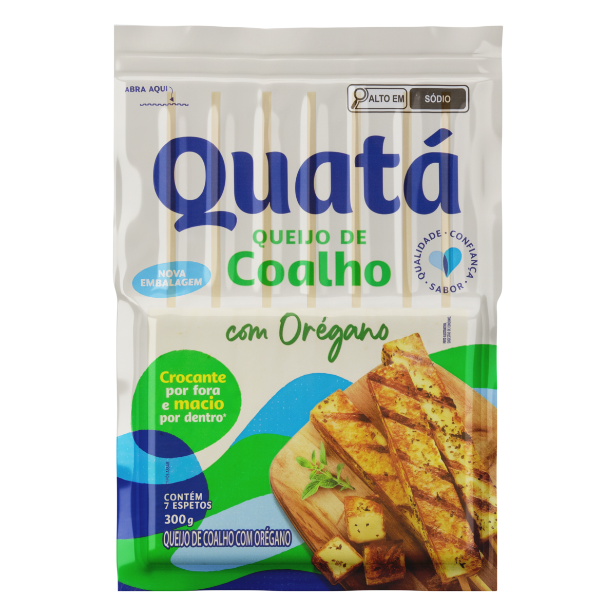 Queijo Coalho em Espeto com Orégano Quatá 300g 7 Unidades