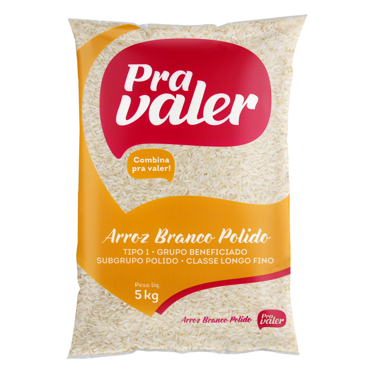Arroz Branco Tipo 1 Pra Valer Pacote 5kg
