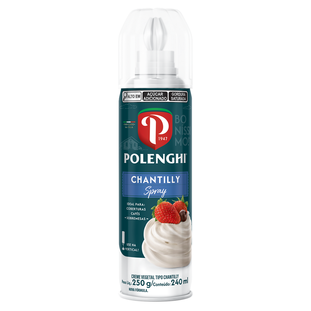 Creme Chantilly Vegetal Polenghi Frasco 250g Spray
