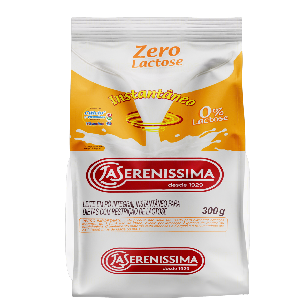 Leite Pó Instantâneo Integral Zero Lactose La Serenissima Pacote 300g