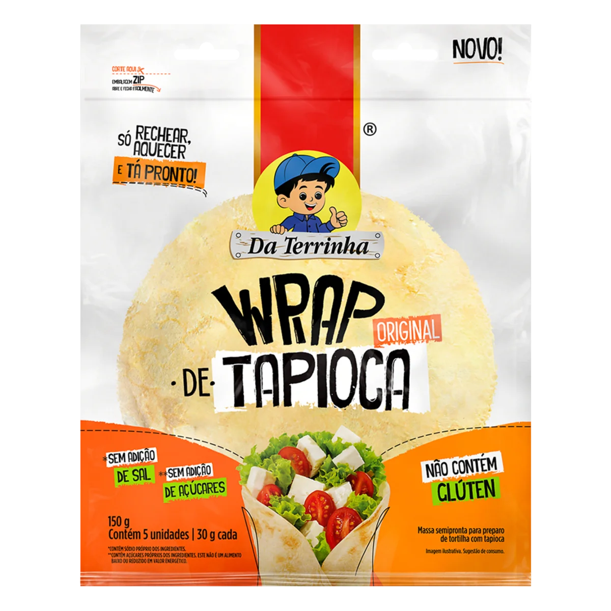 Massa Tortilha Tapioca sem Glúten Da Terrinha Pouch 150g