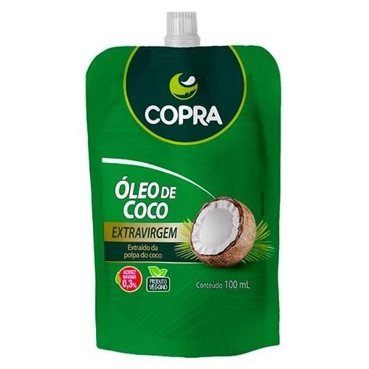 Óleo de Coco Extra Virgem Sachê Copra 100ml