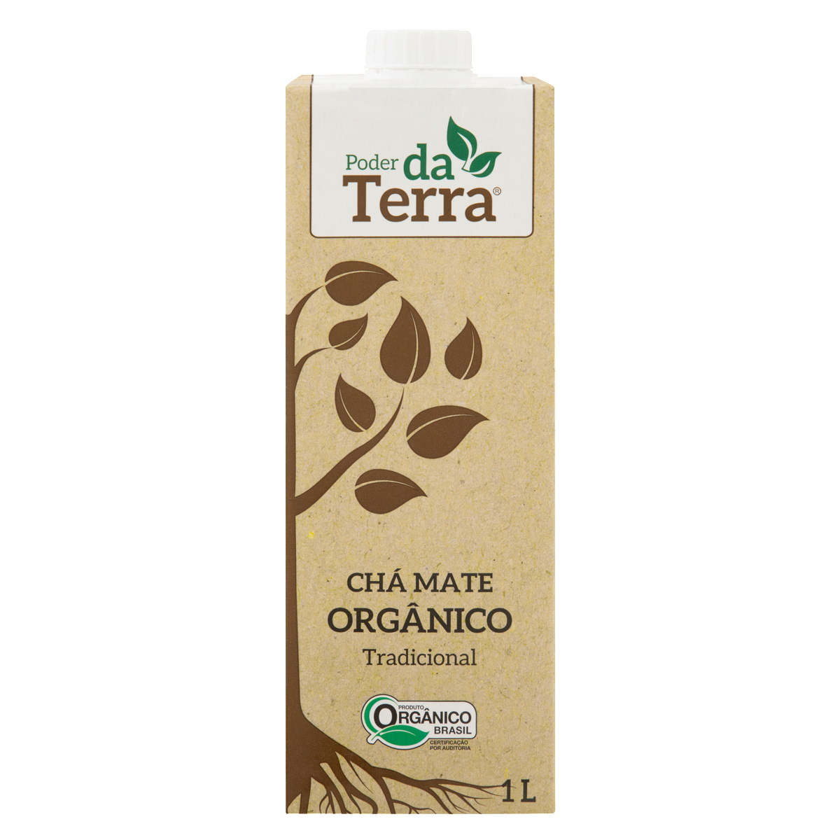 Chá Mate Orgânico Tradicional Poder da Terra Caixa 1l