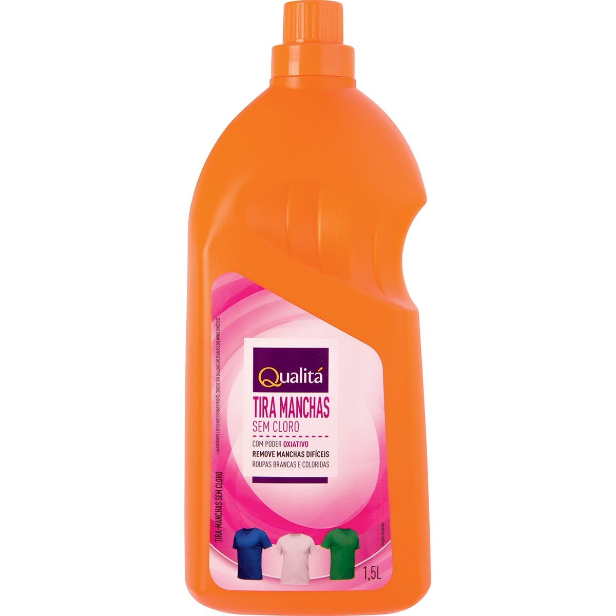 Tira-Manchas Líquido Roupas Brancas e Coloridas Qualitá Frasco 1,5l