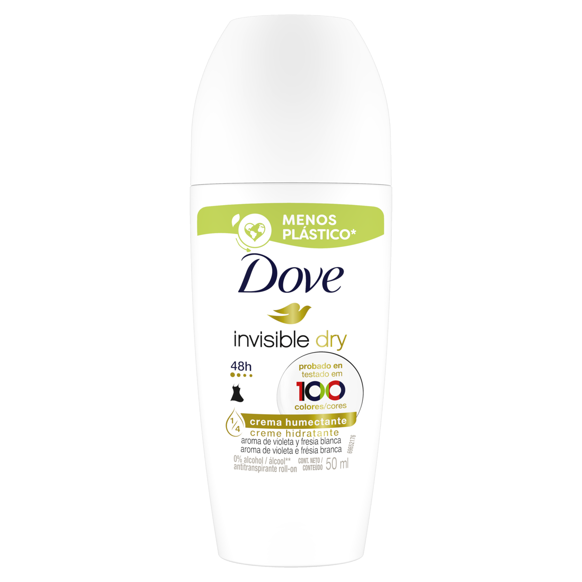 Antitranspirante Roll-On Invisible Dry Violeta e Frésia Branca Dove 50ml
