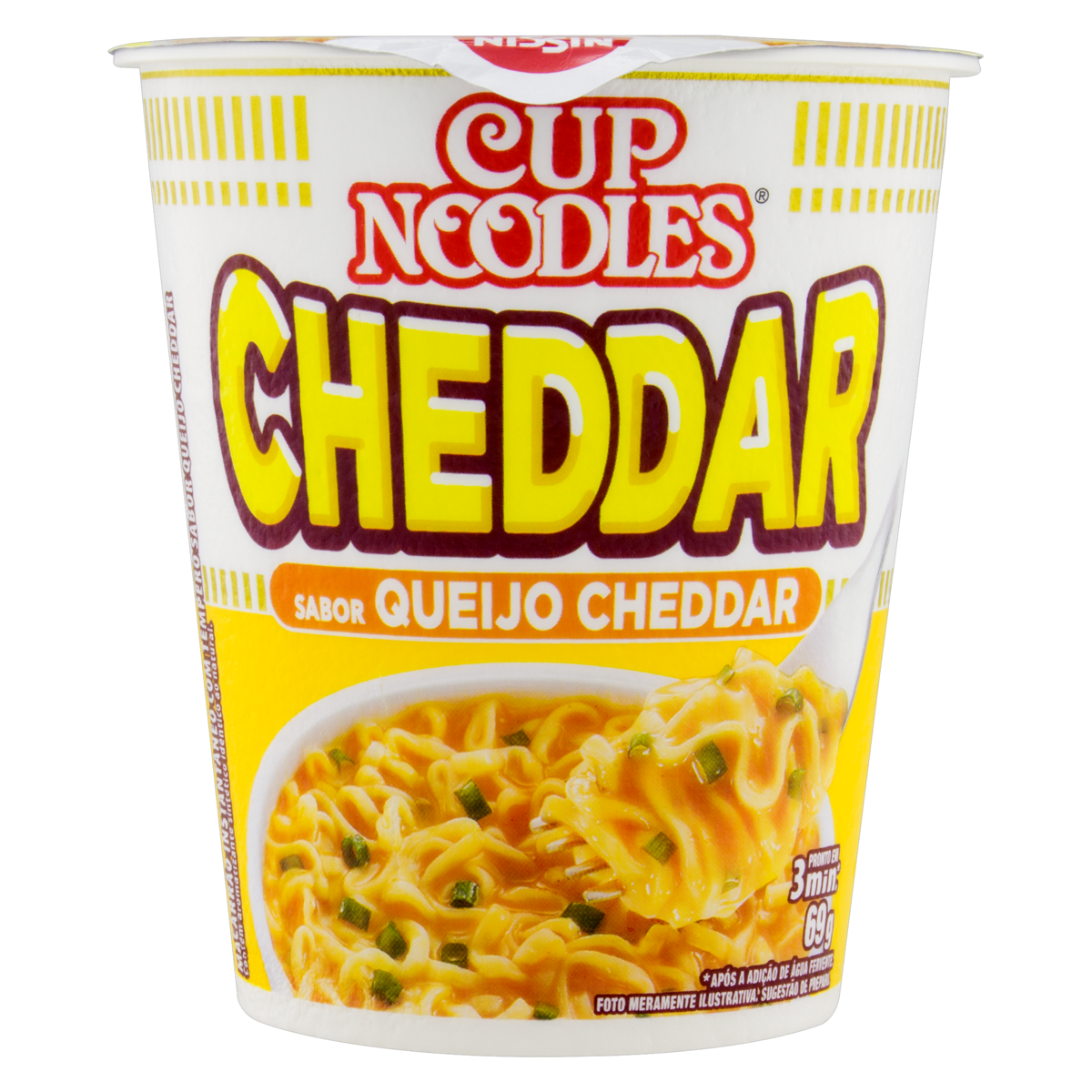 Massa Instantânea Queijo Cheddar Nissin Cup Noodles Copo 69g