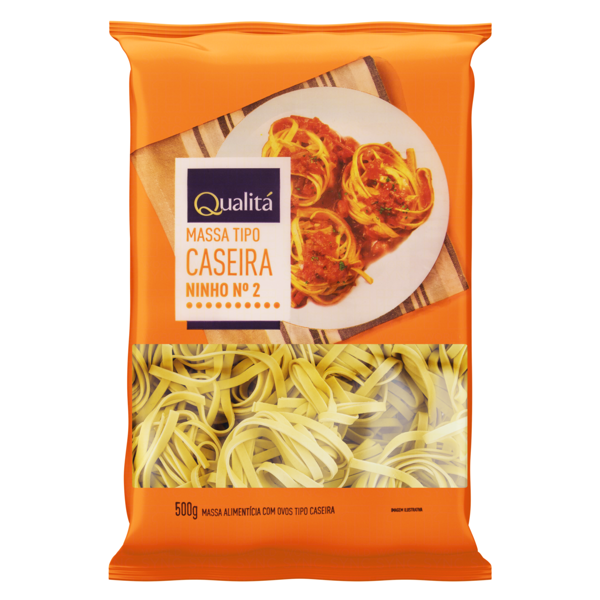 Massa Alimentícia Macarrão com Ovos Caseiro Ninho 2 Qualitá Pacote 500g