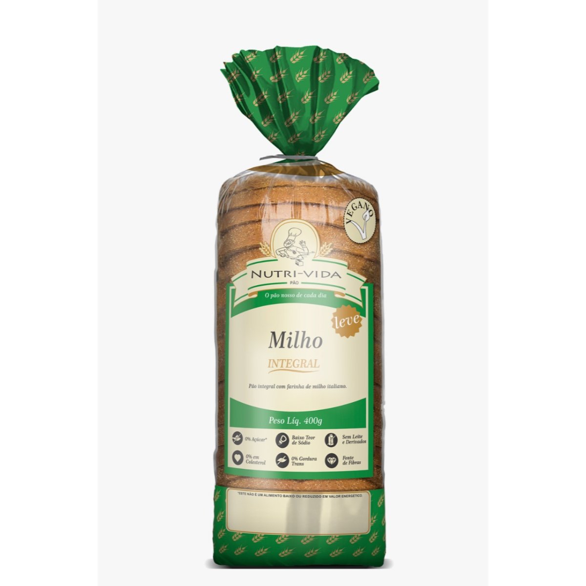 Pão Integral 60,7% Vegano Milho 400g