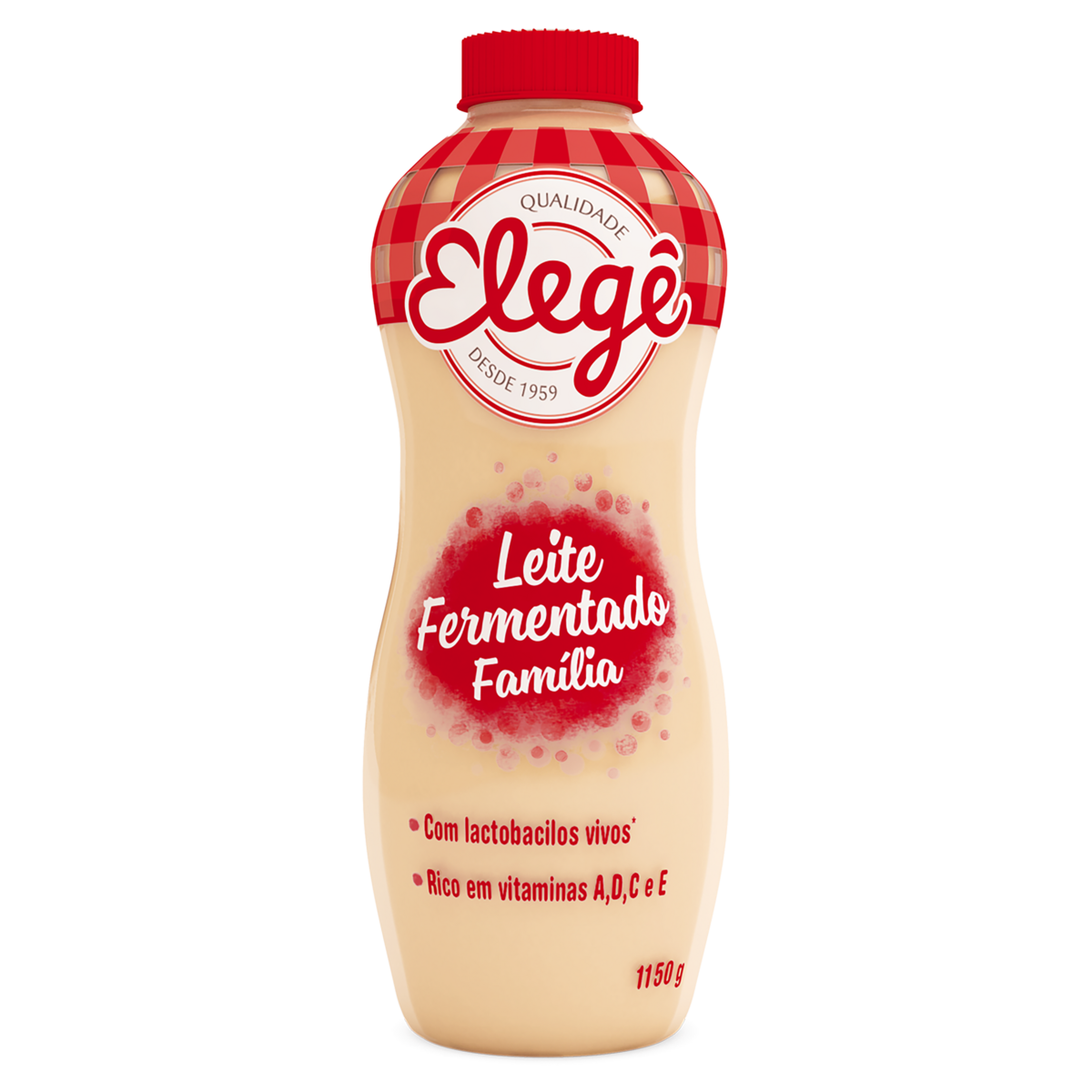 Leite Fermentado Desnatado Elegê Garrafa 1150g Tamanho Família