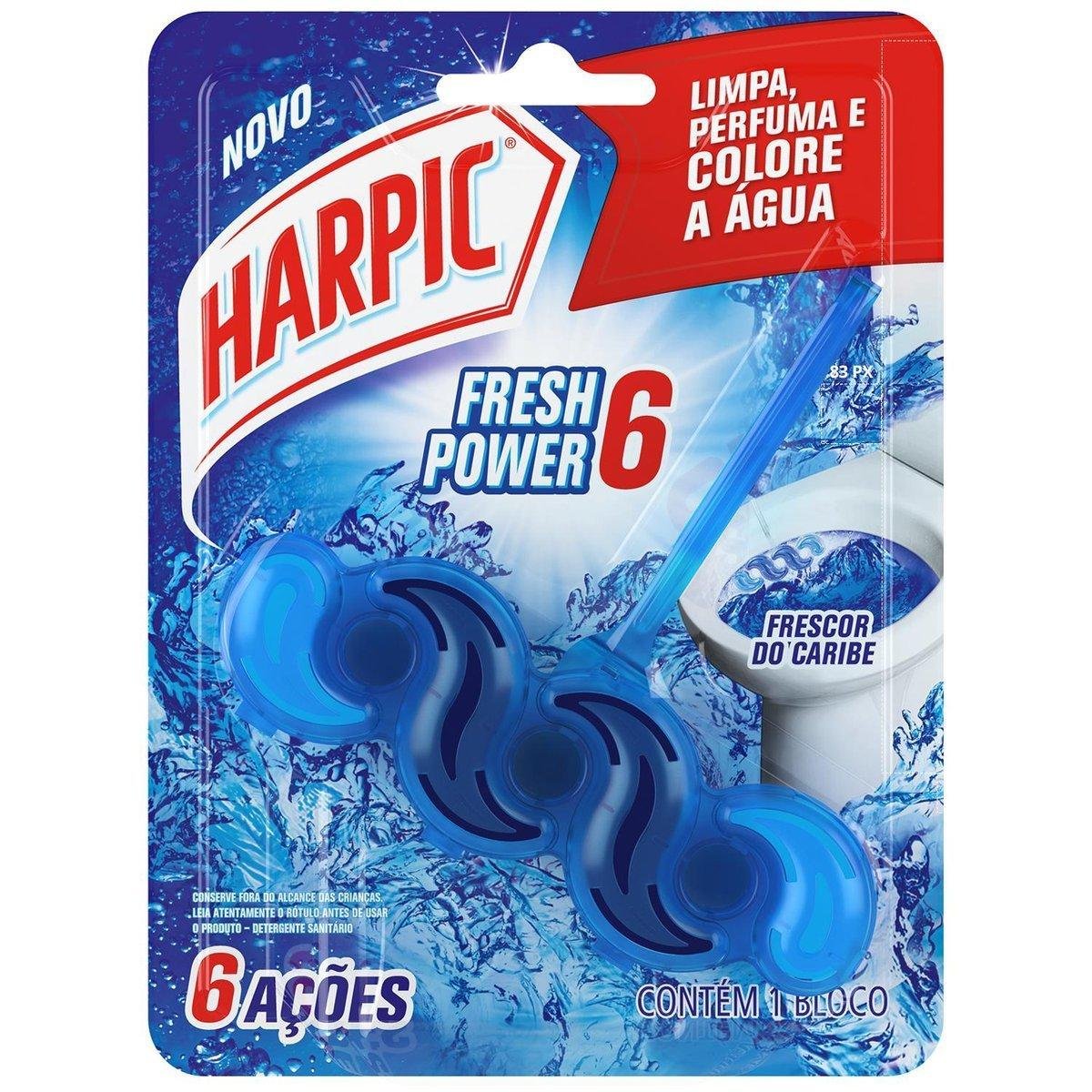 Detergente Sanitário Bloco Frescor do Caribe Harpic Fresh Power 6