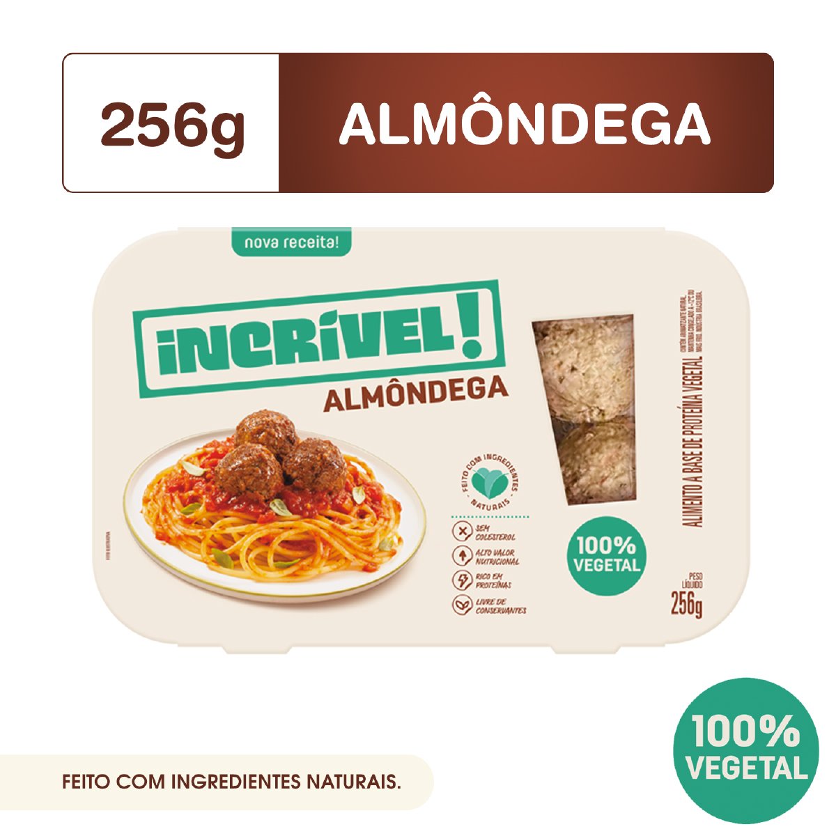 Almôndega Vegetal Incrível! Bandeja 256g