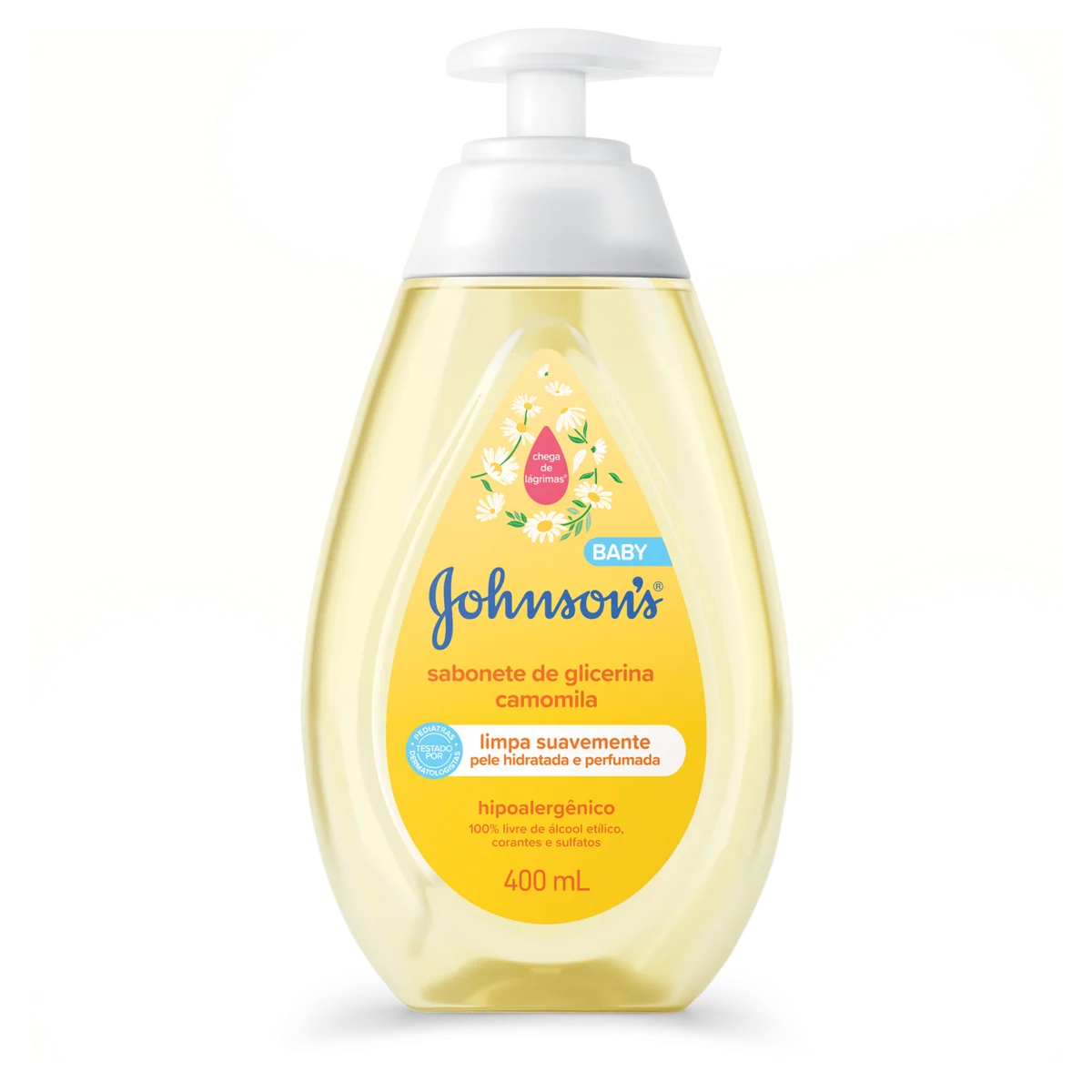 Sabonete Líquido de Glicerina da Cabeça aos Pés Camomila Johnson's Baby Frasco 400ml Pump