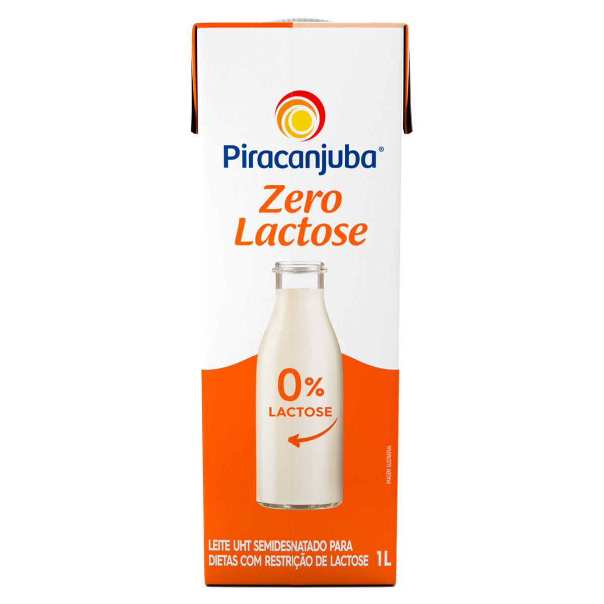 Leite UHT Semidesnatado Zero Lactose Piracanjuba Caixa com Tampa 1l
