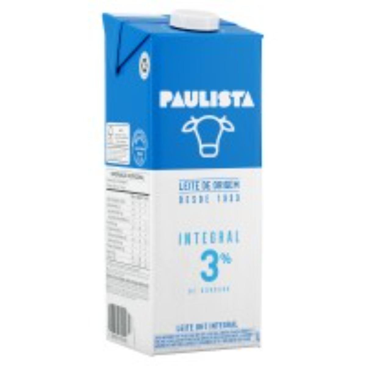 Leite UHT Integral Paulista Caixa com Tampa 1l