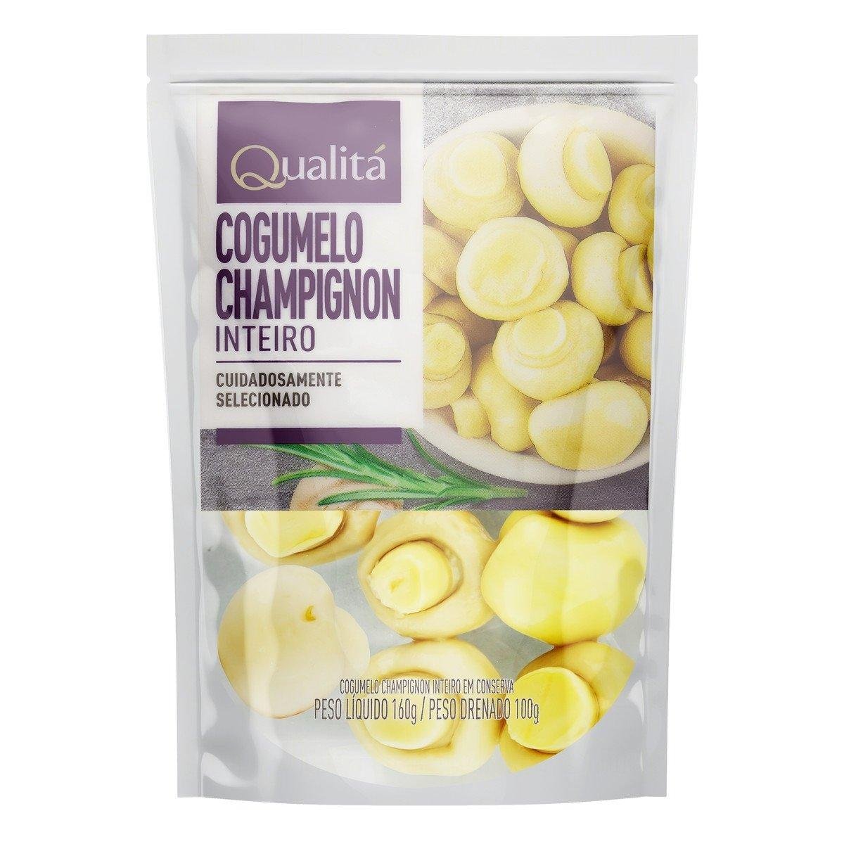 Cogumelo Champignon em Conserva Inteiro Qualitá Sachê 100g