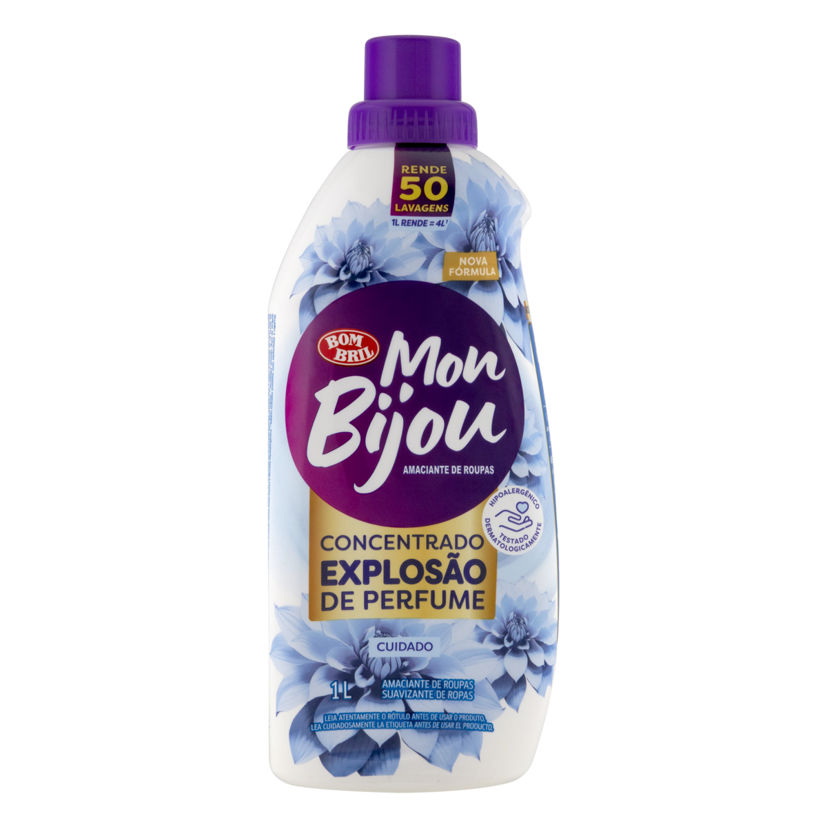 Amaciante de Roupa Concentrado Cuidado Mon Bijou Explosão de Perfume Frasco 1l