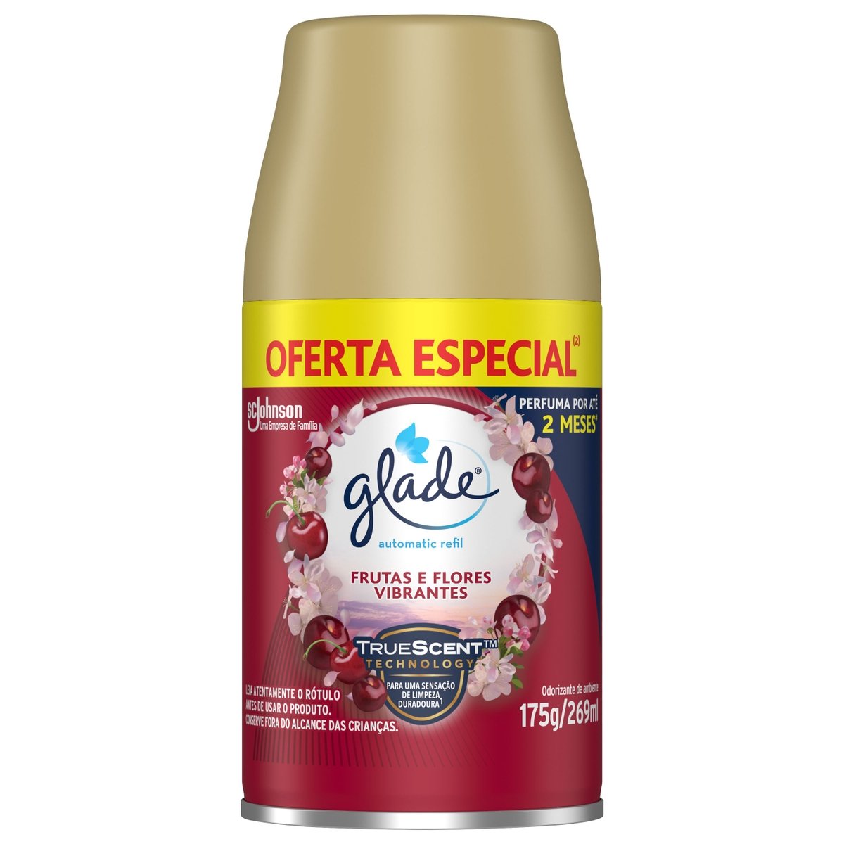 Odorizador de Ambiente Frutas e Flores Vibrantes Glade Automatic Frasco 269ml Spray Refil