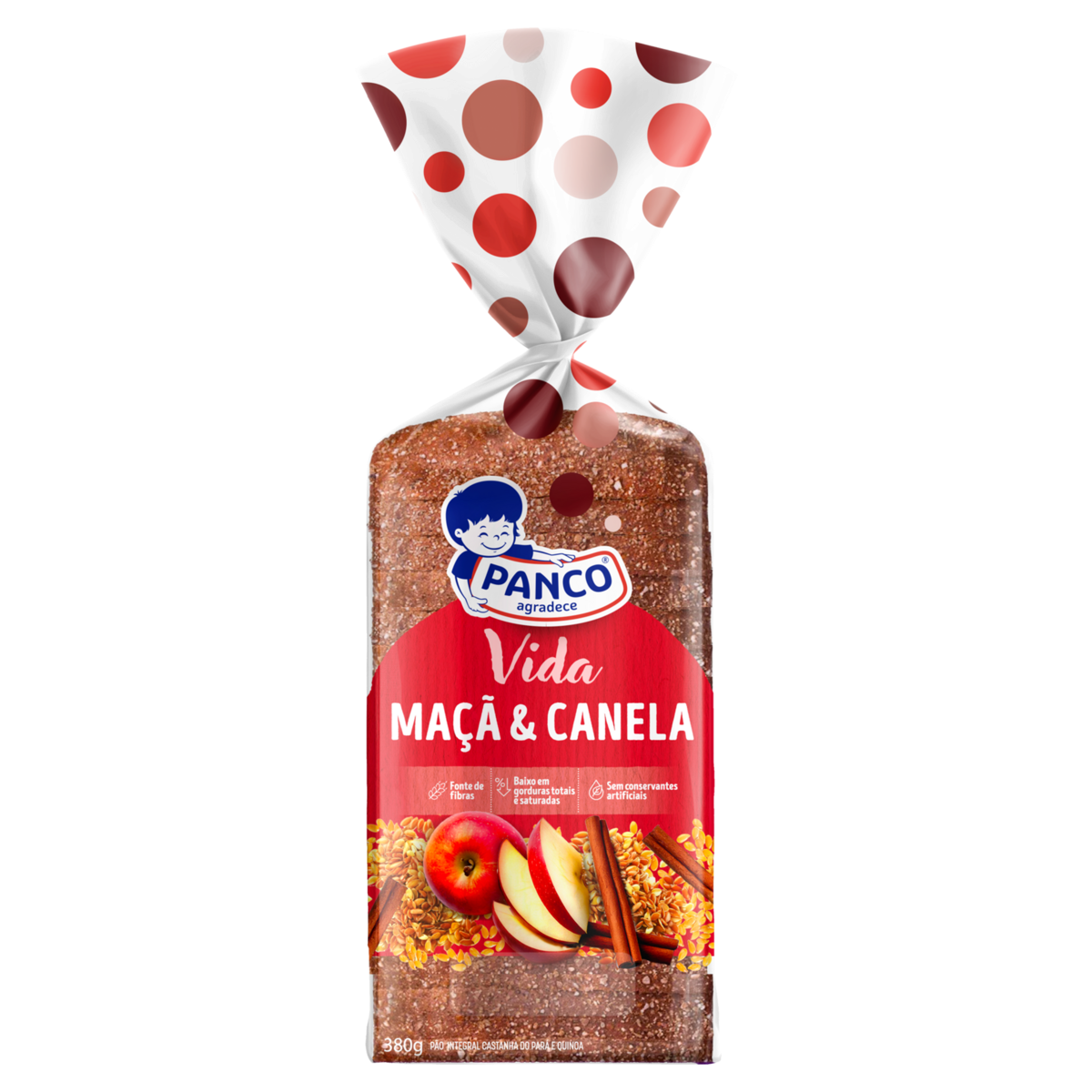 Pão de Forma Integral Maçã & Canela Panco Vida Pacote 350g