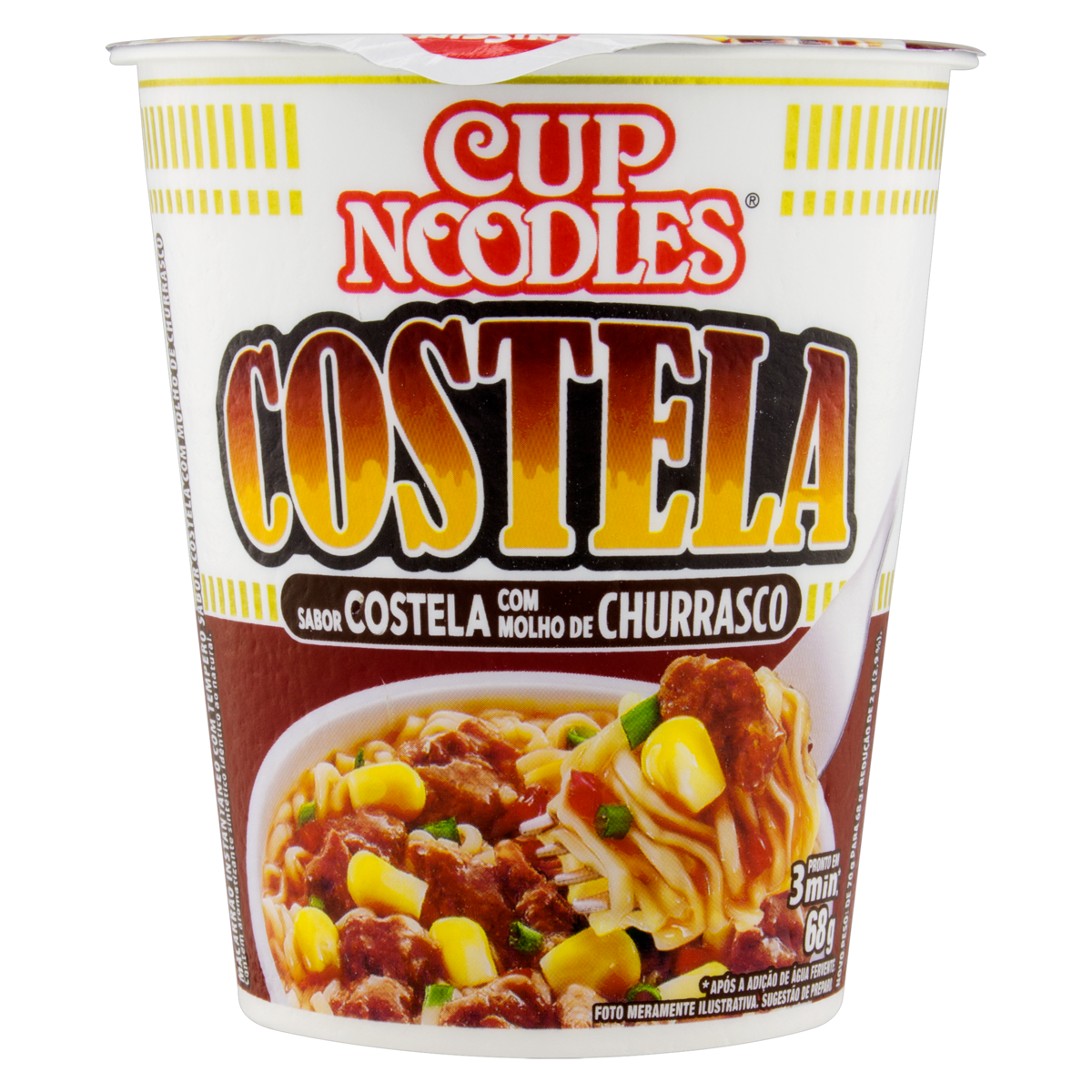 Massa Instantânea Costela com Molho de Churrasco Nissin Cup Noodles Copo 68g