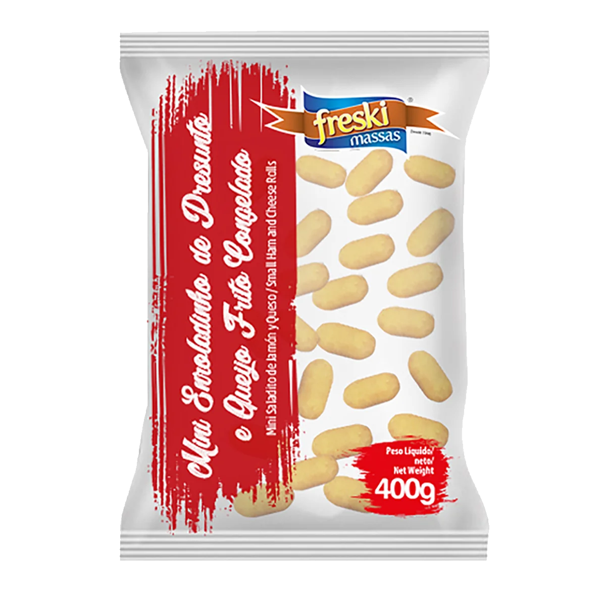 Mini Enrolado de Presunto e Queijo Frito congelado 400g